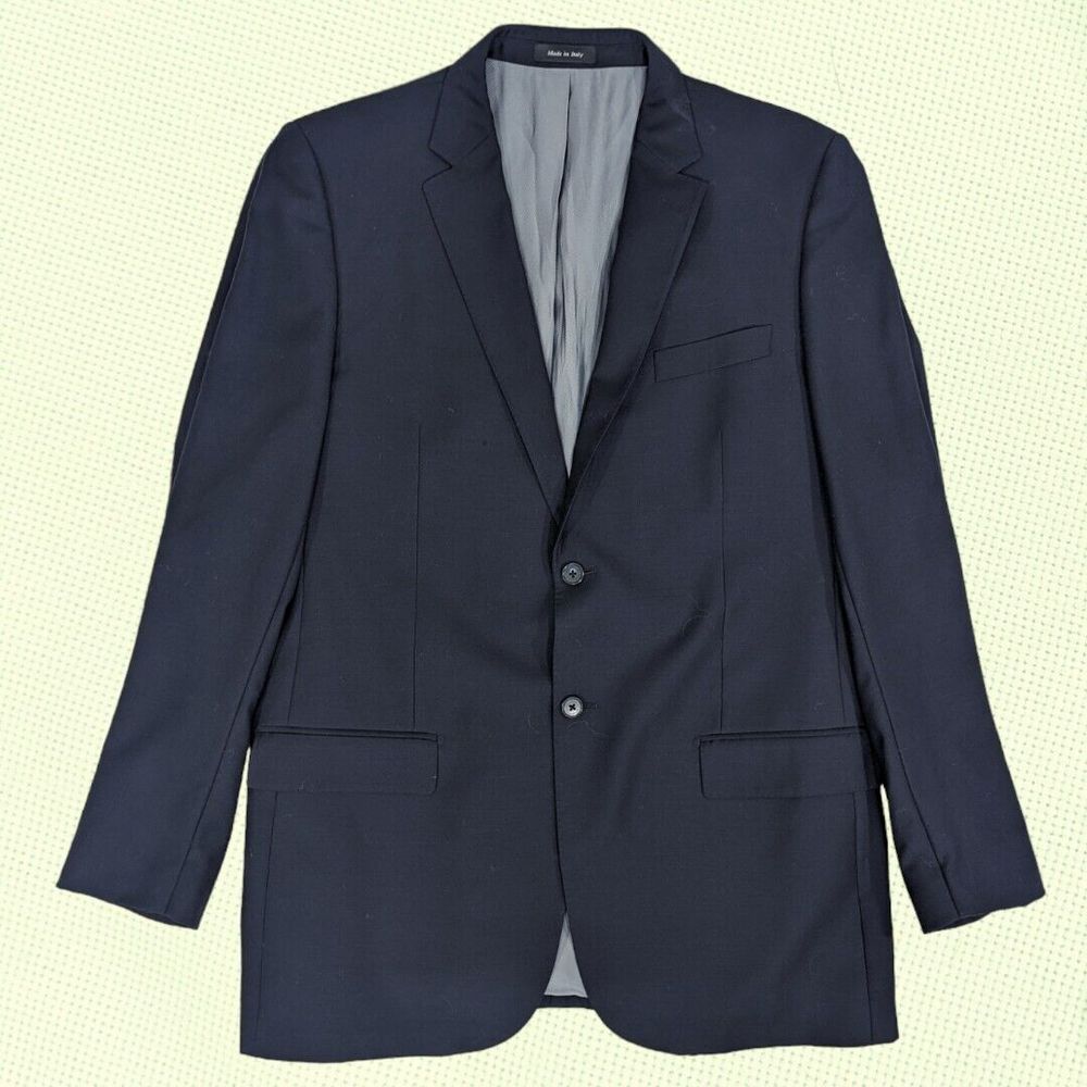Tiglio 150's Mens Suit 2 Button‎ Navy Novello Wool Jacket Blazer 42L